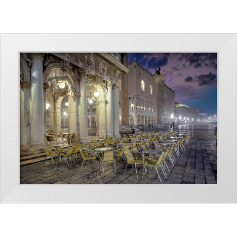 Piazza San Marco Sunrise #18 White Modern Wood Framed Art Print by Blaustein, Alan