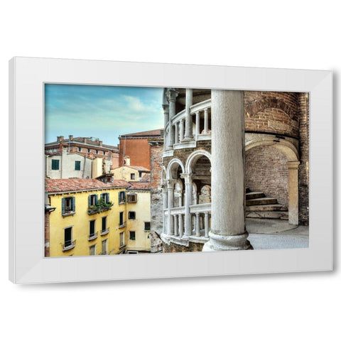 Scala del Contarini Bovolo #4 White Modern Wood Framed Art Print by Blaustein, Alan