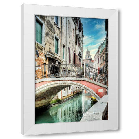 Venetian Canale #21 White Modern Wood Framed Art Print by Blaustein, Alan