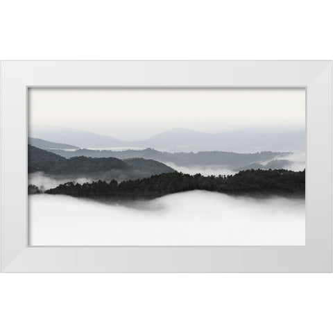 Rolling Fog, Smoky Mountains No. 2 White Modern Wood Framed Art Print by Bell, Nicholas