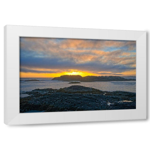 Wickaninnish Sunset White Modern Wood Framed Art Print by Burdick, Chuck