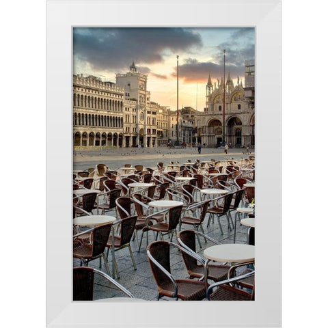 Piazza San Marco Sunrise #8 White Modern Wood Framed Art Print by Blaustein, Alan