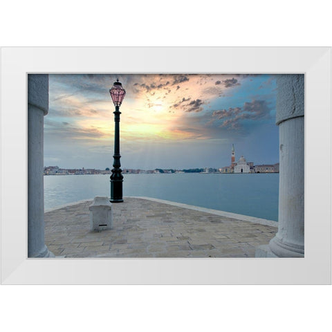 Gran Canale Sunrise #1 White Modern Wood Framed Art Print by Blaustein, Alan