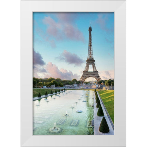 Eiffel Tower View I White Modern Wood Framed Art Print by Blaustein, Alan