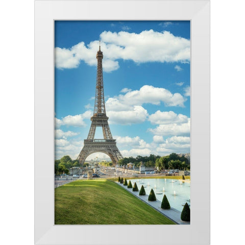 Eiffel Tower View III White Modern Wood Framed Art Print by Blaustein, Alan