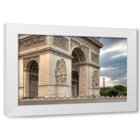 Paris Cityscape I White Modern Wood Framed Art Print by Blaustein, Alan