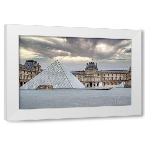 The Louvre Palace Museum II White Modern Wood Framed Art Print by Blaustein, Alan