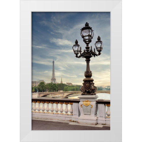 View of Eiffel Tower White Modern Wood Framed Art Print by Blaustein, Alan