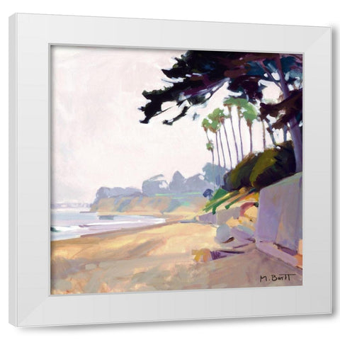 Palm And Cypress; Butterfly Beach White Modern Wood Framed Art Print by Burtt, Marcia