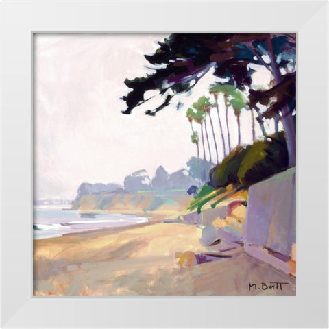 Palm And Cypress; Butterfly Beach White Modern Wood Framed Art Print by Burtt, Marcia