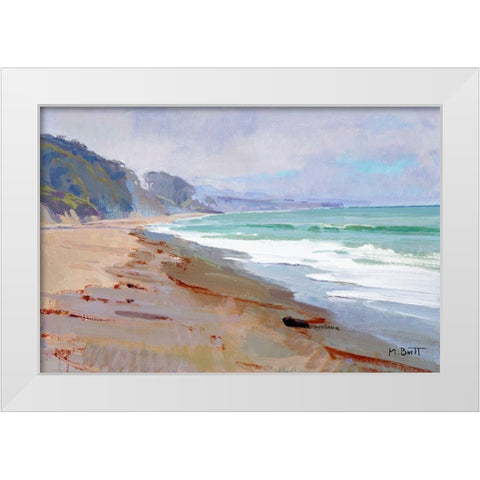 Pearly Morning White Modern Wood Framed Art Print by Burtt, Marcia