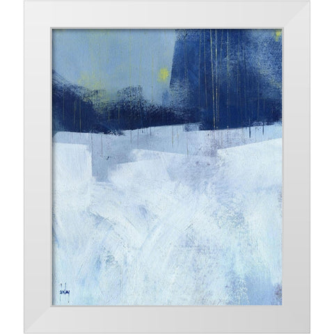 Blue Sticks White Modern Wood Framed Art Print by Bailey, Paul