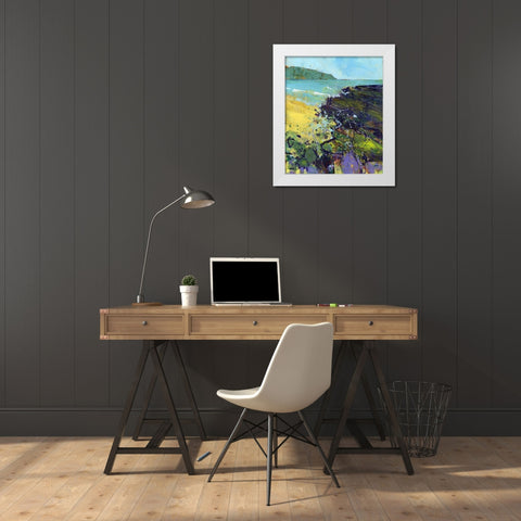 Clarach Bay White Modern Wood Framed Art Print by Bailey, Paul
