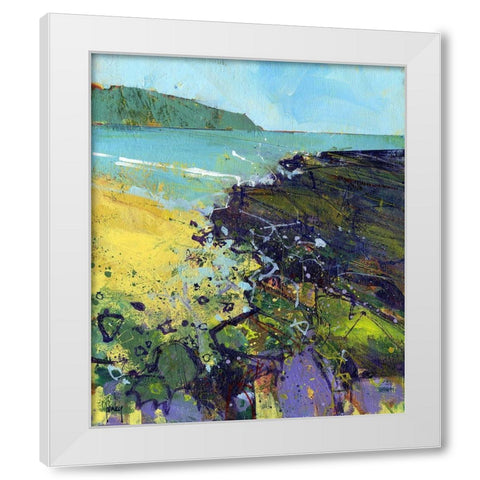 Clarach Bay White Modern Wood Framed Art Print by Bailey, Paul