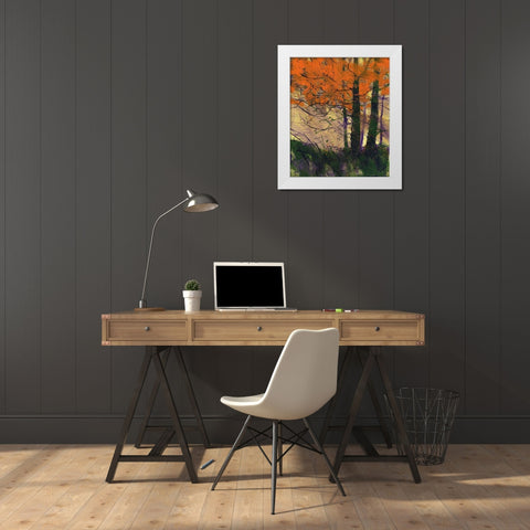 Flame White Modern Wood Framed Art Print by Bailey, Paul