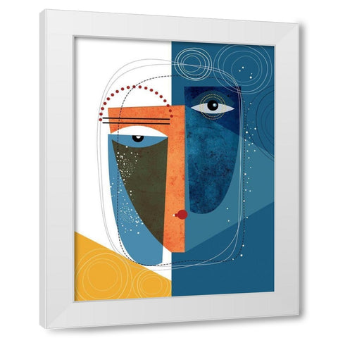 Krsna White Modern Wood Framed Art Print by Banerjee, Ishita