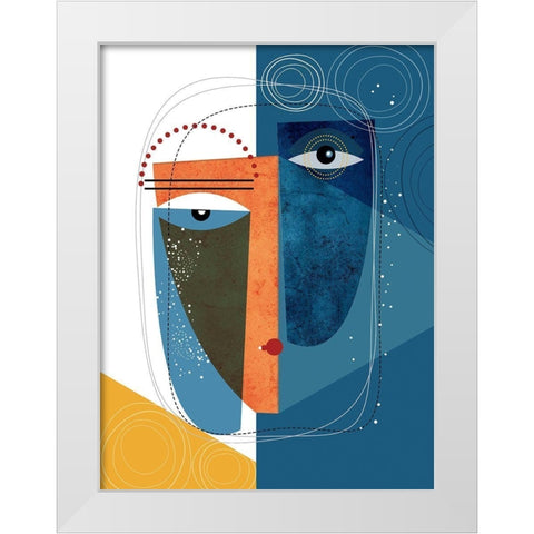 Krsna White Modern Wood Framed Art Print by Banerjee, Ishita