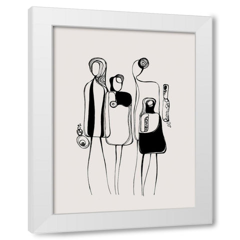 Pod People Amis White Modern Wood Framed Art Print by Banerjee, Ishita