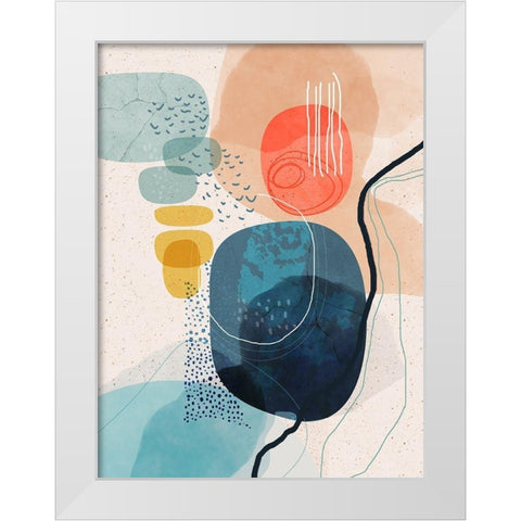 Prelude White Modern Wood Framed Art Print by Banerjee, Ishita