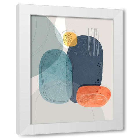 Rock Faces White Modern Wood Framed Art Print by Banerjee, Ishita