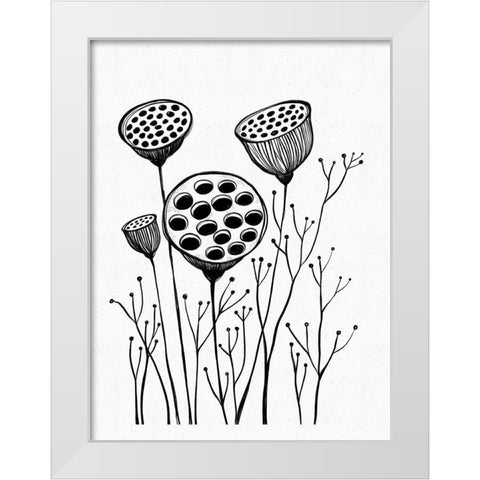 Stem White Modern Wood Framed Art Print by Banerjee, Ishita