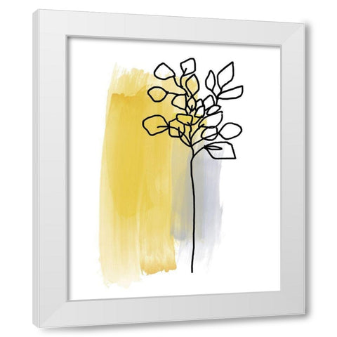 Botanique en Gris 3 White Modern Wood Framed Art Print by Baker, Bronwyn