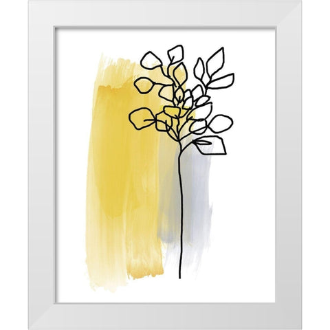 Botanique en Gris 3 White Modern Wood Framed Art Print by Baker, Bronwyn