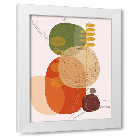 Autumn Sunset White Modern Wood Framed Art Print by Banerjee, Ishita