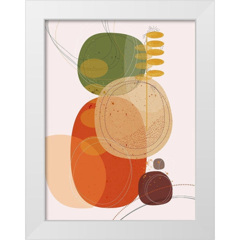 Autumn Sunset White Modern Wood Framed Art Print by Banerjee, Ishita