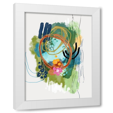 Lilies On The Lake White Modern Wood Framed Art Print by Banerjee, Ishita