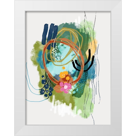 Lilies On The Lake White Modern Wood Framed Art Print by Banerjee, Ishita