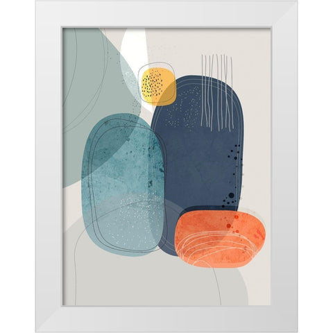 Rocks Duo 01 White Modern Wood Framed Art Print by Banerjee, Ishita