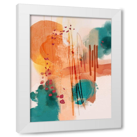 Sunset Moon 01 White Modern Wood Framed Art Print by Banerjee, Ishita
