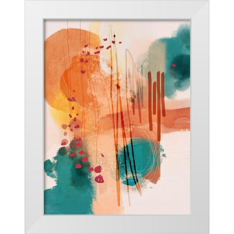 Sunset Moon 01 White Modern Wood Framed Art Print by Banerjee, Ishita