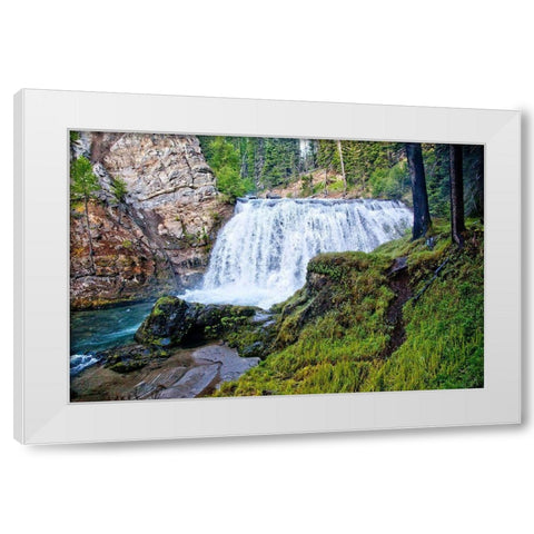 South Fork Falls White Modern Wood Framed Art Print by Broom, Michael