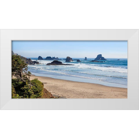 West Coast Getaway White Modern Wood Framed Art Print by Broom, Michael