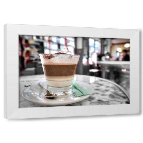 Capuccino-Montmartre White Modern Wood Framed Art Print by Blaustein, Alan