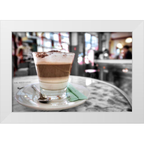 Capuccino-Montmartre White Modern Wood Framed Art Print by Blaustein, Alan