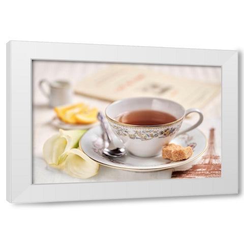 Cafe de Paris No. 2 White Modern Wood Framed Art Print by Blaustein, Alan