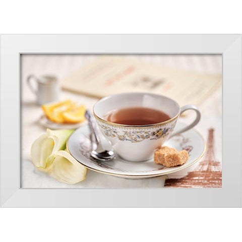 Cafe de Paris No. 2 White Modern Wood Framed Art Print by Blaustein, Alan