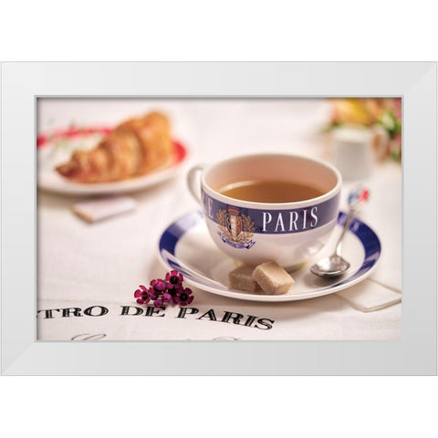 Paris Bistro No. 3 White Modern Wood Framed Art Print by Blaustein, Alan