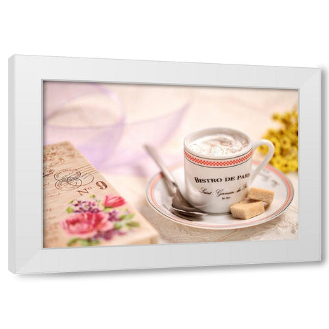 Paris Bistro No. 4 White Modern Wood Framed Art Print by Blaustein, Alan