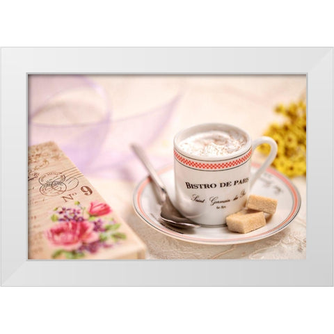 Paris Bistro No. 4 White Modern Wood Framed Art Print by Blaustein, Alan