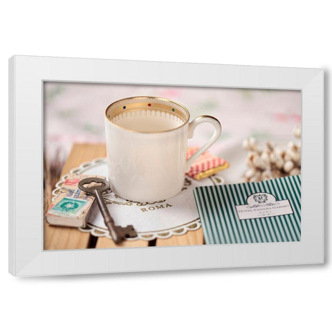 Caffe Roma No. 2 White Modern Wood Framed Art Print by Blaustein, Alan