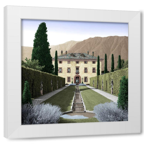 Villa Balbiano No. 3 White Modern Wood Framed Art Print by Blaustein, Alan