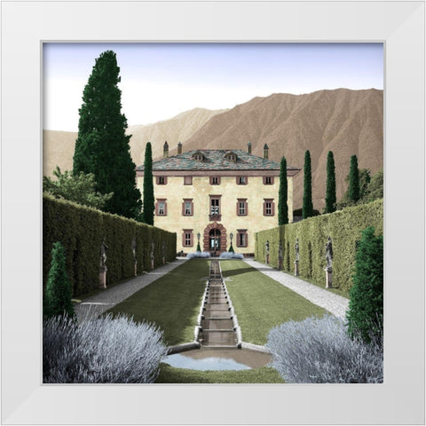 Villa Balbiano No. 3 White Modern Wood Framed Art Print by Blaustein, Alan