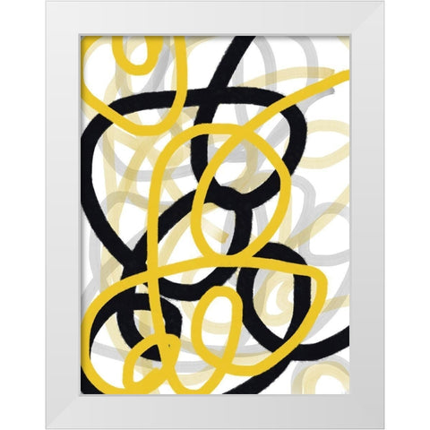 Scribble No. 1 White Modern Wood Framed Art Print by Baker, Bronwyn