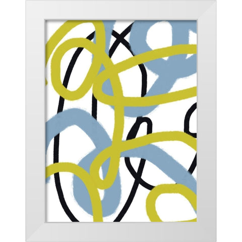 Scribble No. 3 White Modern Wood Framed Art Print by Baker, Bronwyn