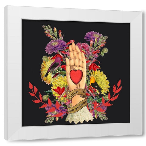 Love Is the Answer White Modern Wood Framed Art Print by Brothers, Erika C.