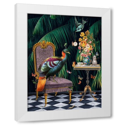 Tea Time White Modern Wood Framed Art Print by Brothers, Erika C.